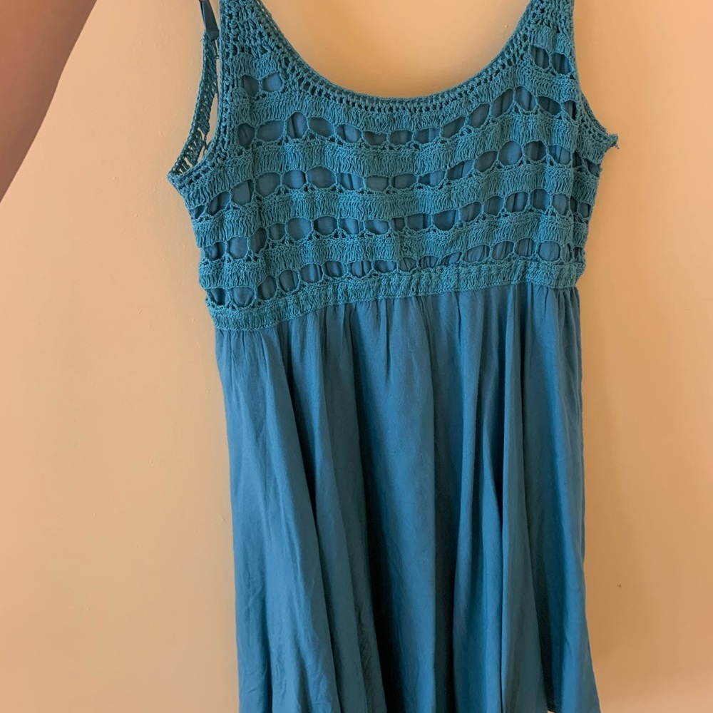 Summer flowy blue dress